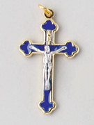 Small Crucifix: Blue Enamel 40mm (CRS35B)