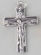 Small Crucifix: Silver Trinity 40mm (CRTR)