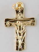 Small Crucifix: Gold Trinity 40mm (CRTRG)