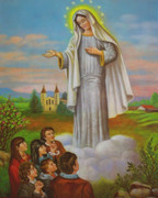 10 x 8 Print: Our Lady of Medjugorje and Children