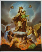 10 x 8 Print: Our Lady of Mt Carmel Souls Pergatory