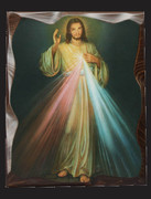 Carved Edged Wood Plaque: Divine Mercy (PL128258)