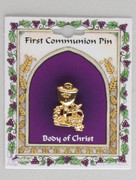 Communion Pin, Gold Plated Chalice and Grapes (TT183G)