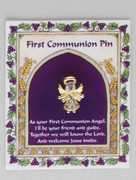Communion Pin: Angel with Swarovski Crystal (TT185)