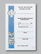Communion Certificate: Blue Cross/Fish