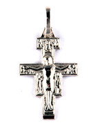 Sterling Silver Pendants: 18mm San Damiano Crucifix (CR085)