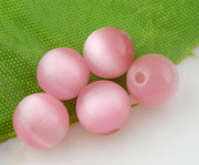Cat's Eye Beads 8mm Round Pink x 50