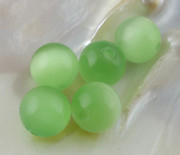 Cat's Eye Beads 8mm Round Lime Green x 50 (G8004)