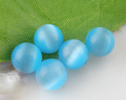 Cat's Eye Beads 8mm Round, Aqua Blue x 50(G8022)