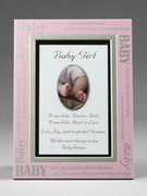Baby Gift: Baby Girl Message Frame (PL430G)