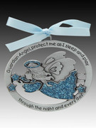 Crib Medal - Guardian Angel Glitter Blue