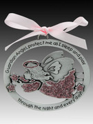 Crib Medal Guardian Angel Glitter Pink