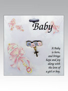 Baby Lapel Pin: "BABY" & Cross