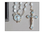 Communion Rosary: Pearl & Enamel Blue (RXIMCB)