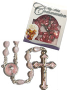 Communion Rosary: Pearl & Enamel Pink (RXIMCP)