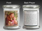 Glass Candle Holder LED battery: St Anthony (CA62011)