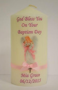 Baptism/Christening Candle: PERSONALISED Baby Girl Angel