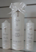 Wedding Candles: PERSONALISED Silver