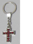 Keyring: Diamente Cross: RED