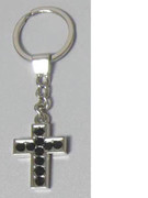 Keyring: Diamente Cross: BLACK