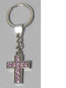 Keyring: Diamente Cross: Light PINK