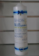 Baptism Candle: PERSONALISED Boy 10x3 inch