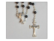 Communion Rosary: Black 4mm Bead