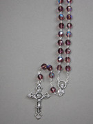 Glass Rosary: 8mm Bead Amethyst (AB) (RX908A)