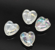 Acrylic Beads- 8mm Heart Shaped Clear Crystal x 300