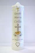 Wedding Anniversary Candle: Cross PERSONALISED 10x3 inch