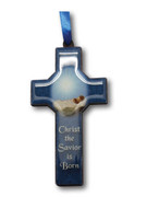 Christmas Ornament Cross: Christ Savior 10cm (NST1868)