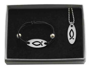 Box Set Stretch Bracelet & Chain: Fish (JS203)