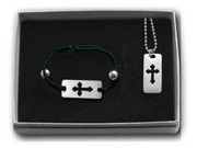 Box Set Stretch Bracelet & Chain: Cross (JS204)