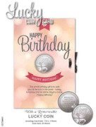 Card with Lucky Coin: Happy Birthday (CDT4003)