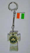 Connemara Marble Keyring:  Cross (KR503C)