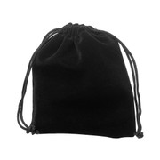 Velvet Drawstring Pouch: Black 10x 15cms (GE3563)