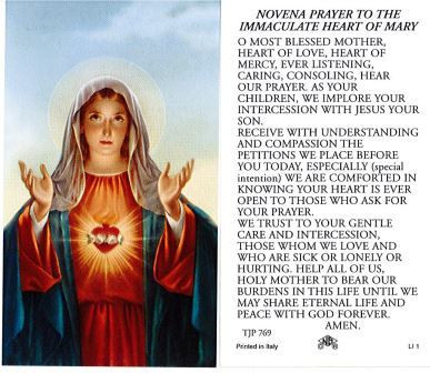 TJP Holy Card: Novena Prayer to the Immaculate Heart of Mary (TJP769 ...