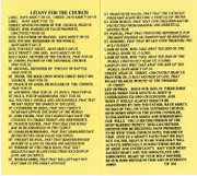 Paper Holy Card: Litany for the Church (TJP856)