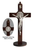 St Benedict Standing Crucifix: 20cm Dark Brown (CRB20SN)
