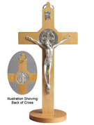 St Benedict Standing Crucifix: 20cm Light Brown (CRB20SW)