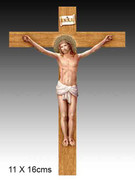 Wall Crucifix: Wood Look 16cm (CR2802)