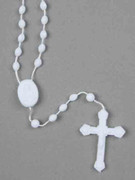 Plastic Cord Rosary: White (RO9827W)