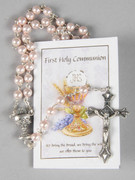 Communion Rosary: Pink 5mm bead (RX729P)