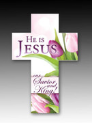 Easter Bookmark Cross (each): he Is Jesus (HCE7718)