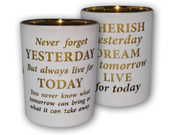 Glass Votive Candle: Live for Today(CH4319CH)