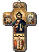  Wooden Cross with Foil Highlights: Christ Teacher (CRICW01)