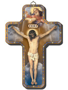 Wooden Cross with Foil Highlights: Crucifix (CRICW05)