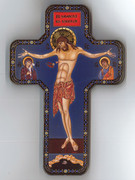 Wooden Cross with Foil Highlights: Icon Crucifix (CRICW06)