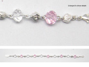 Rosary Bracelet: Pink & Crystal (RB2131)