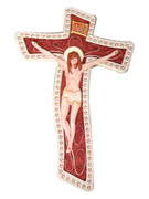 Stylised Wall Crucifix: Wood Look 18cm (CR2823)